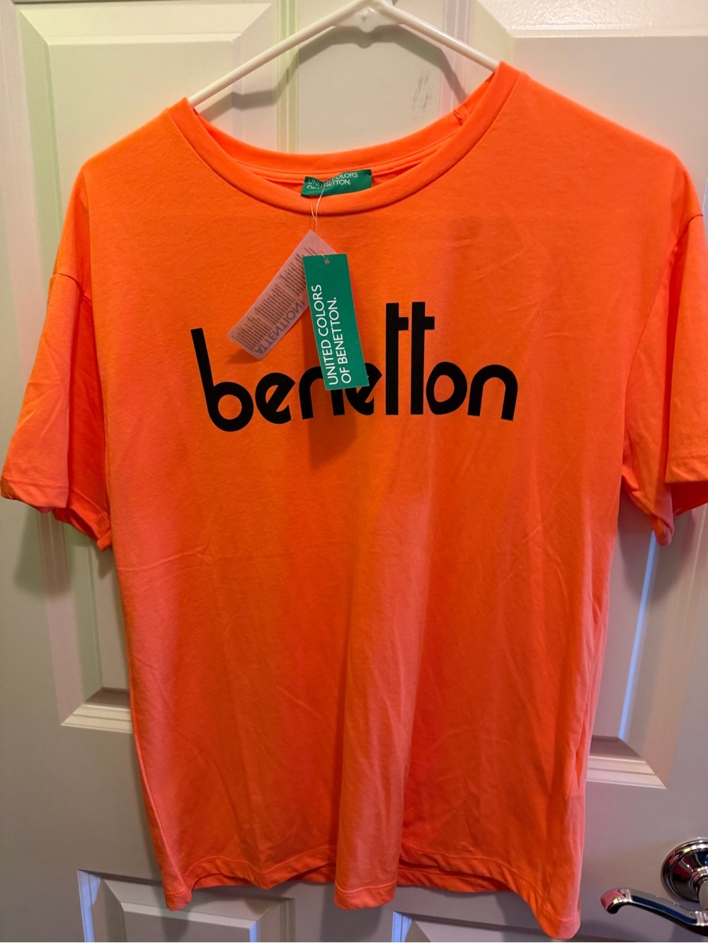 United Colors Of Benetton Men’s Bright Orange Logo Tee